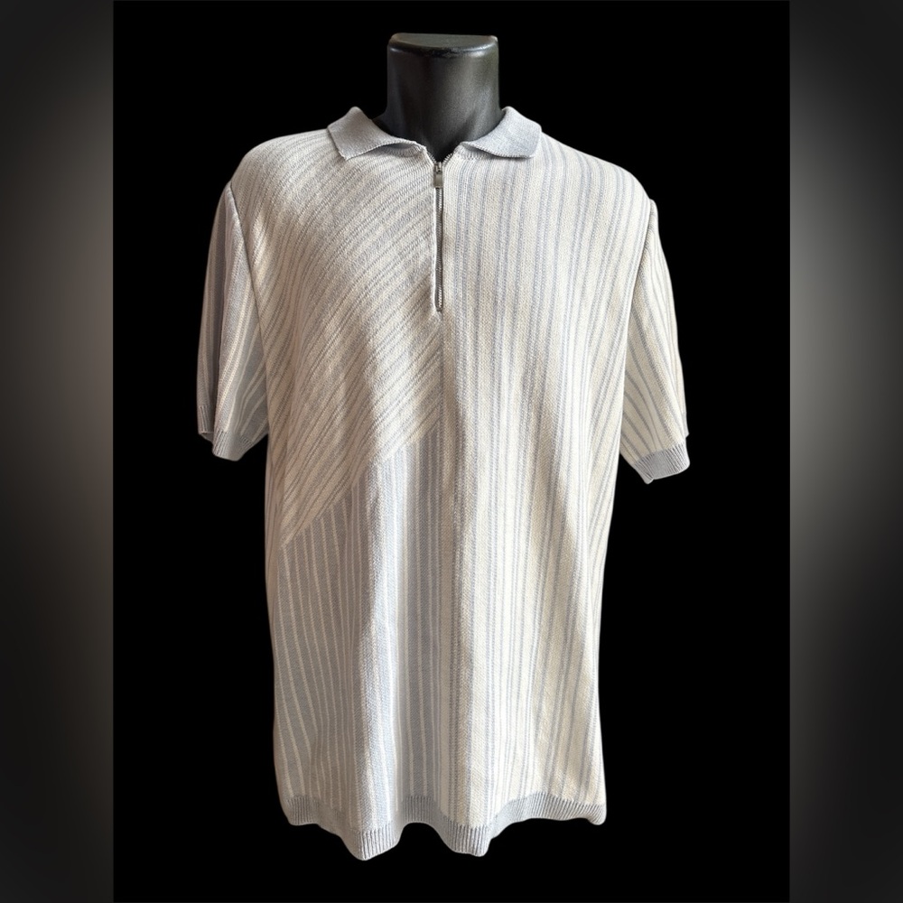 Topman Short Sleeve Men’s Quarter‎ Zip Sweater White/Blue EUC Medium 38-40 Chest